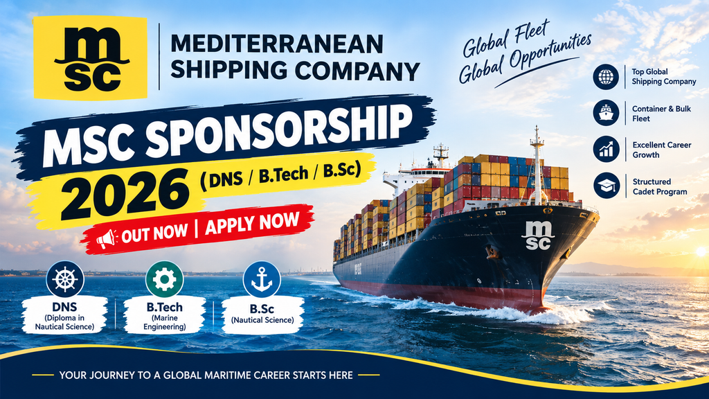 MSC Sponsorship 2026 – (DNS / B.Tech / B.Sc ) | Out Now | Apply Now 2 MSC Sponsorship 2026